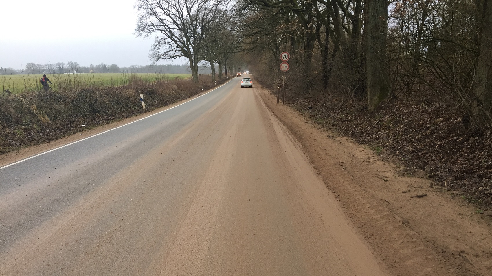 Harksheider Strasse Verschmutzung durch Kiesabbau